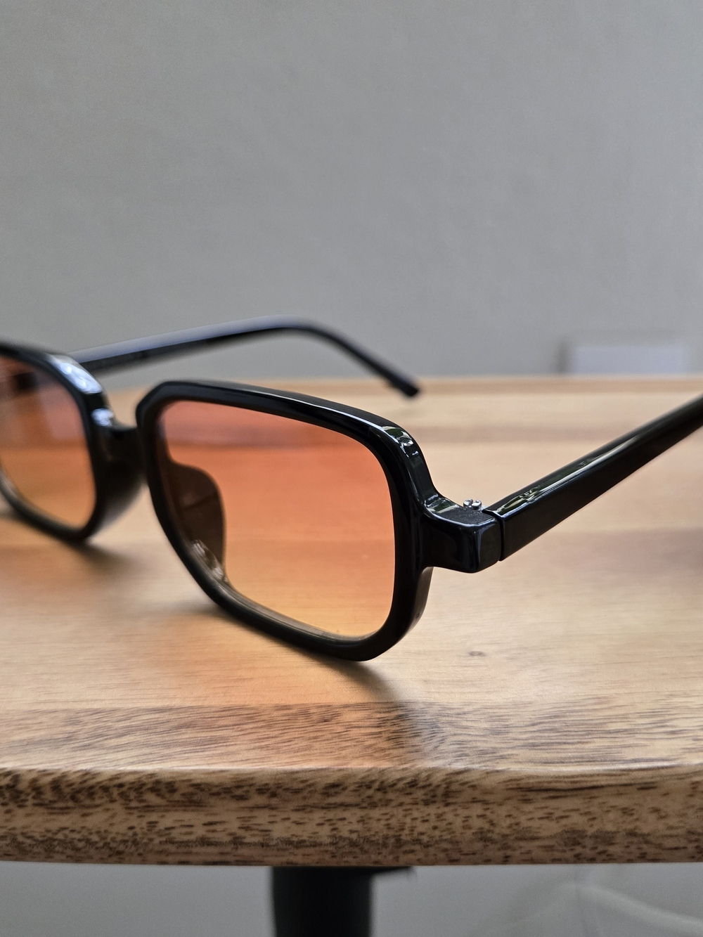 Bershka Black Frame Sunglasses with Amber Lenses